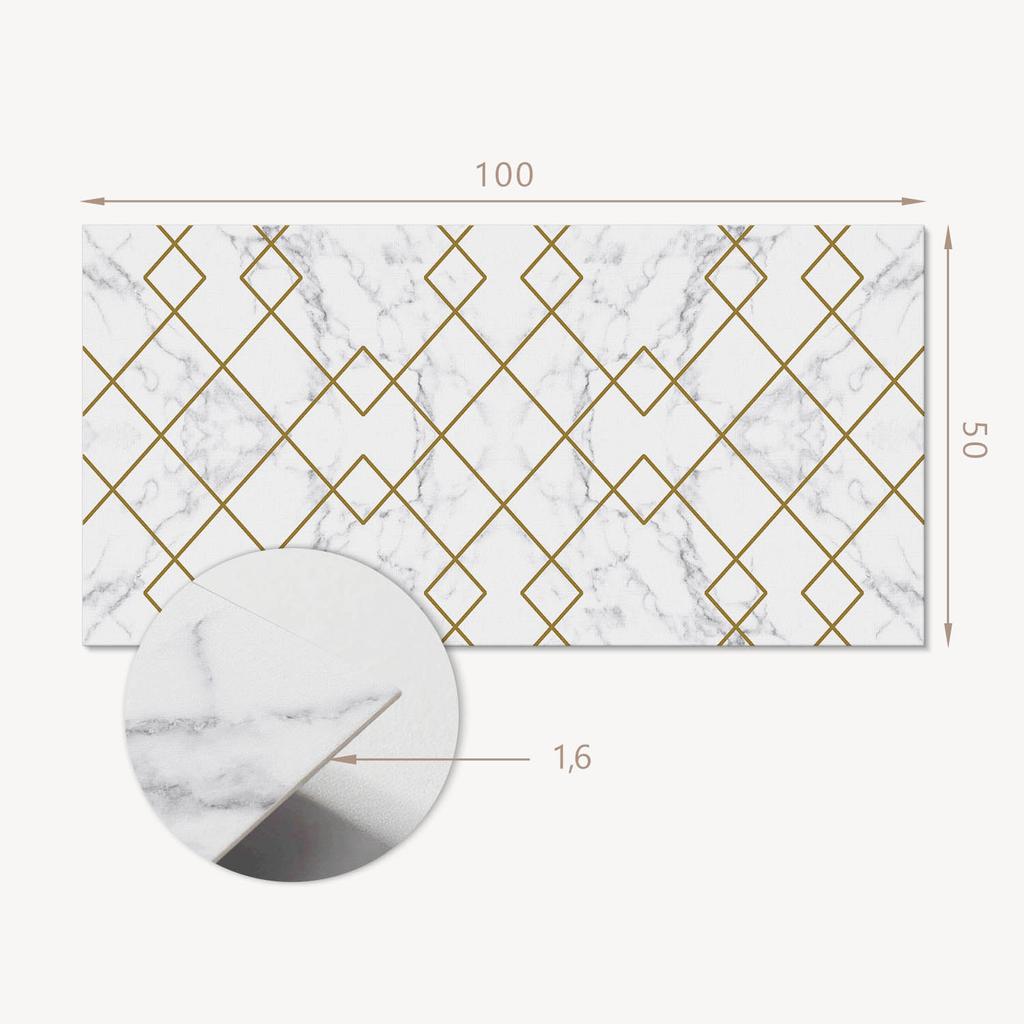 Panel Winylowy Samoprzylepny Z Nadrukiem Do Salonu 100X50 Cm Geometryczne Wzory Na Tle