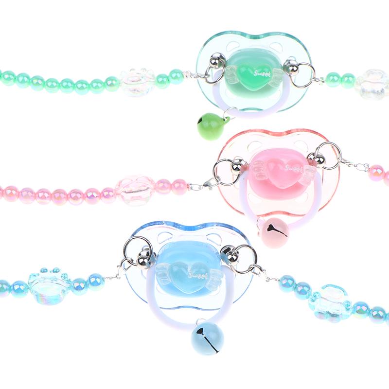 Pacifier Bead Necklace Cute Soft Girl Love Bow Candy Dopamine Lolita Decorative Accessories Couple Gifts