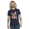 Disney Herren Lilo und Stitch Ohana Orange Hibiscus T-Shirt