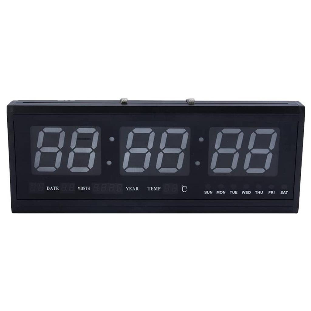 Large Modern LED Digital Wall Clock Date Temperature 24 Or 12 Hour Office