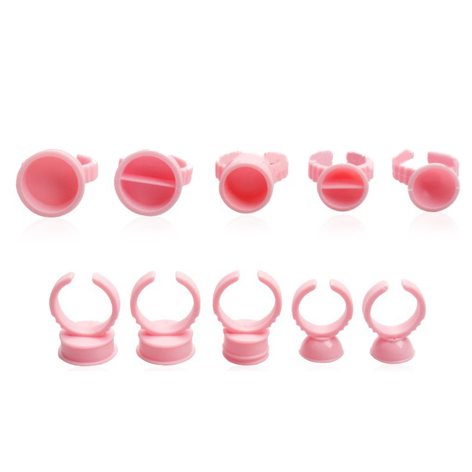 

100 шт. Кольцо для чернил для татуировки, розовое, профессиональный портативный держатель пигмента для микроблейдинга для ресниц
