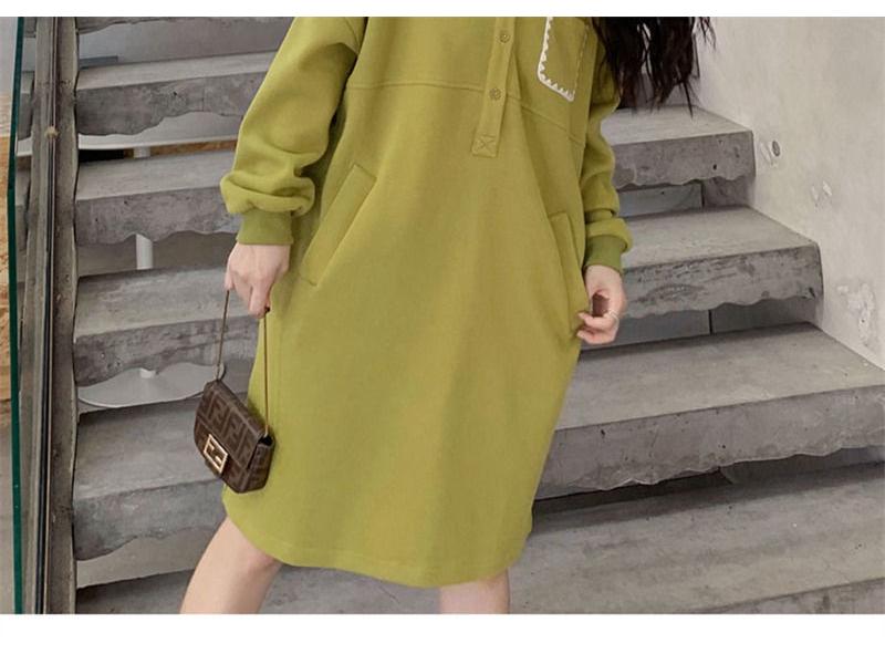 Damen Frühling 2023 Pulloverkleid mit Polokragen - Lässig, Übergrößenmode, Langärmliger Stil