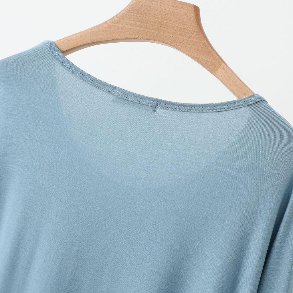 2025 Summer Women's Plus Size Cotton Thin Loose Round Neck Home Dress for Maternity