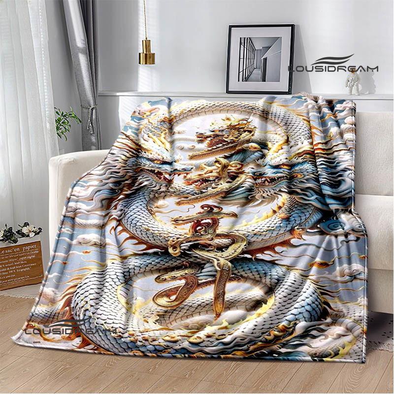 3D Retro dragon Printed blanket Flannel Warm blankets Soft and comfortable blanket bed linings cubre cama Birthday Gift