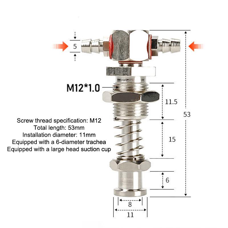 Robotic Arm Accessories Industrial Vacuum Small Head Suction Cups M12/M10 T-shaped External Spring Buffer Hardware Sucker Rod+