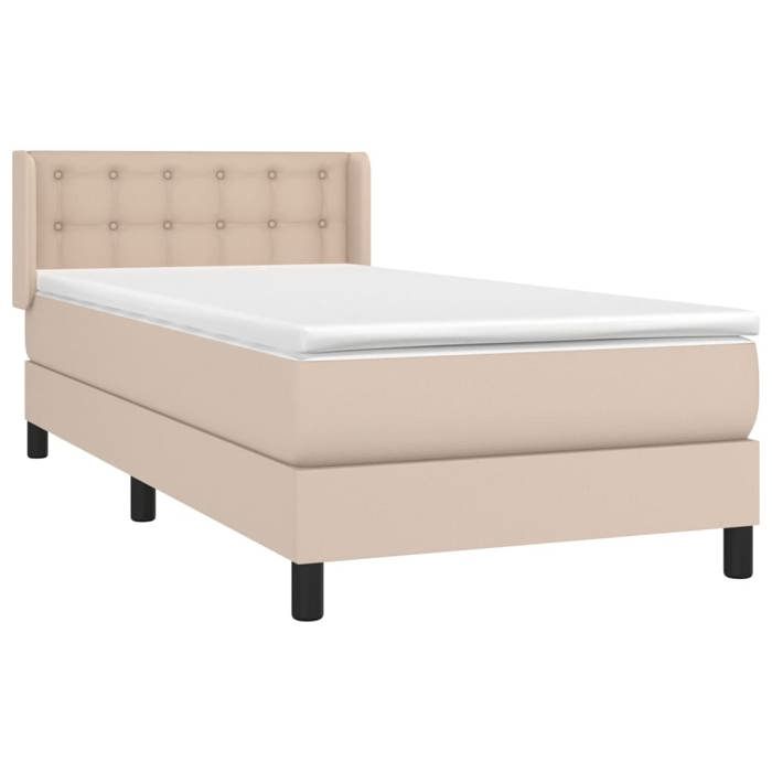 3130762 vidaXL Divan Bed with Mattress Cappuccino 90x200 Cm