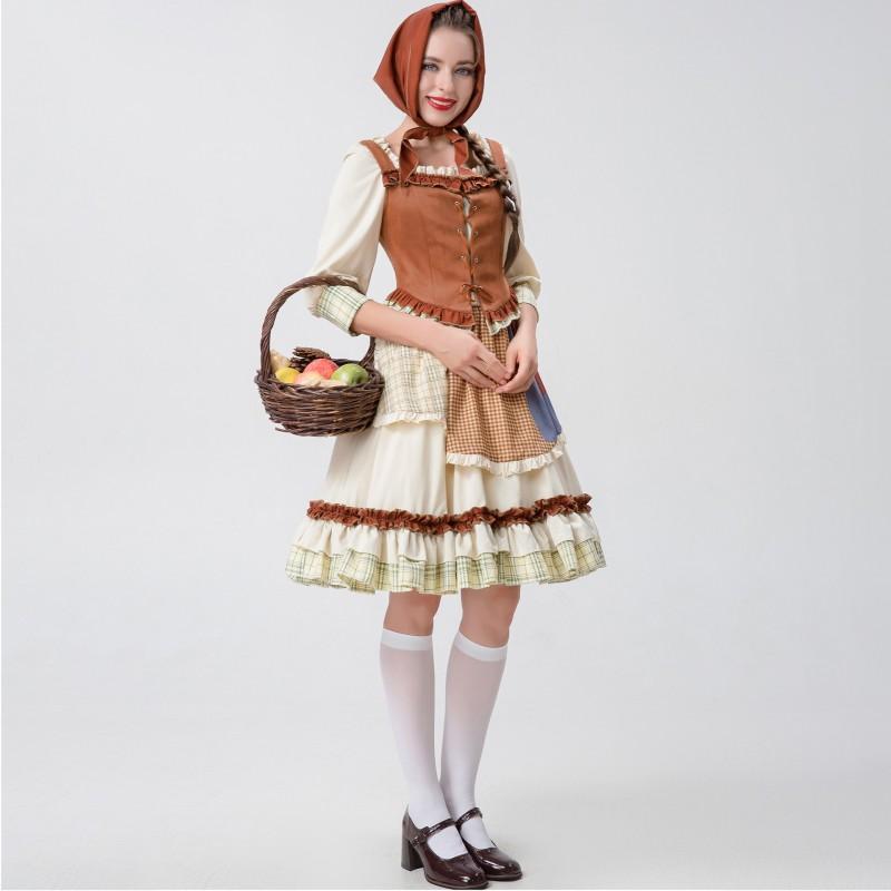 Wolf Grandma Stage Dress Halloween Party Costume Match Girl Cosplay Outfit Women S-XXL