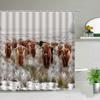 Animal Shower Curtains Elephant Zebra Tiger Leopard Waterproof Fabric Bath Curtains Wildlife Printed Bathroom Decor Screen Hooks