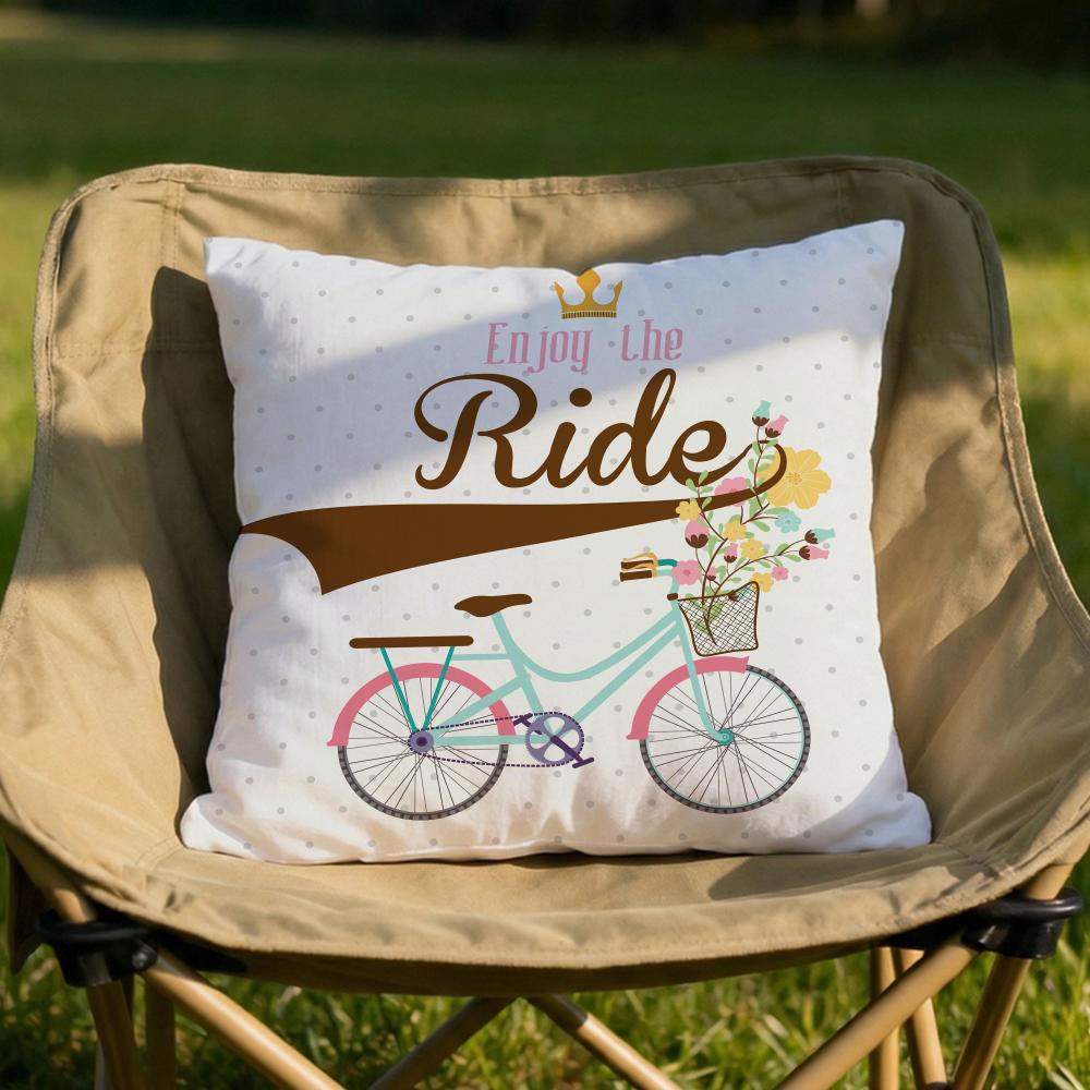Country Flower Bicycle Cushion Cover Soft Reversible  Durable Pillow Cover  MultiScene Use for Home  Car Daily Comfort