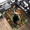 Black Cat Floral Garden Carpet Is Suitable For Living Room And Bedroom Doormats Office Balcony Decorative Carpet A11
