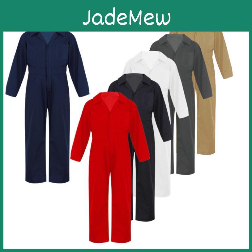 Tuta da meccanico per bambini alla moda a maniche lunghe con colletto rovesciato e cerniera frontale Costume Cosplay di Halloween