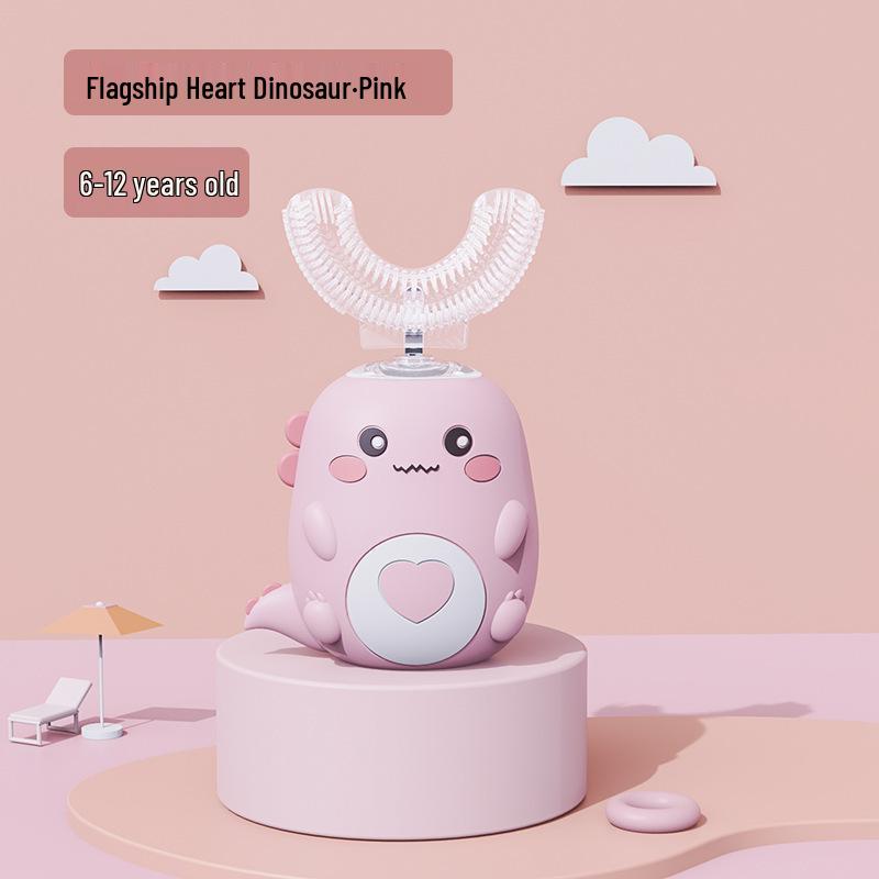 Grenzüberschreitende U-förmige wiederaufladbare elektrische Kinderzahnbürste - Cartoon-Dinosaurier-Design.