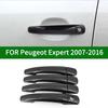 For Peugeot Expert 2007-2016 Accessory Carbon Fibre Pattern Car Door Handle Covers Trim 2008 2009 2010 2011 2012 2013 2014 2015