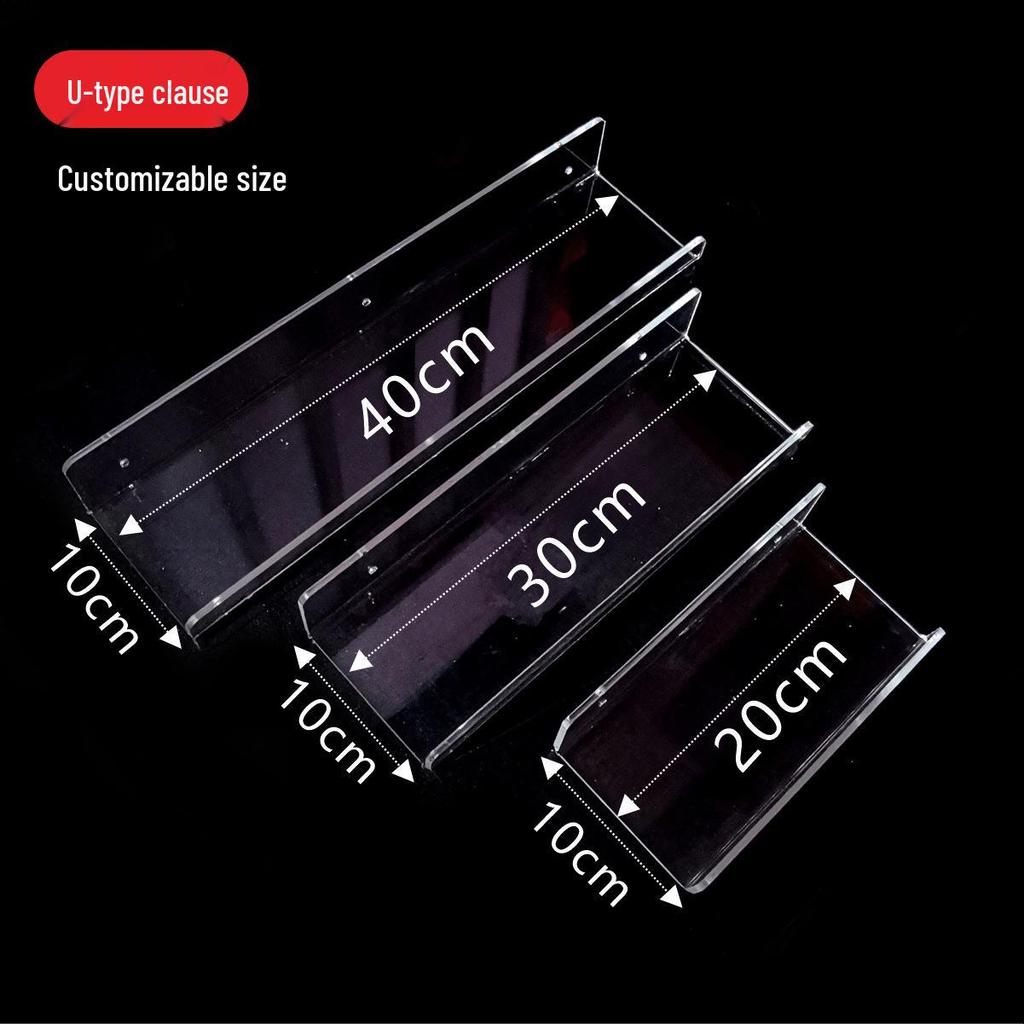 Acrylic L-Shaped U-Shaped No-Drill Wall Storage Rack for Bathroom, Shower, Kitchen Display