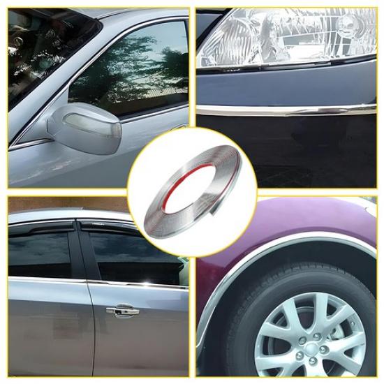 0,8 cm breit 16 Fuß Chromleiste Zierleiste Kofferraum Automobil Karosserie Seite Stoßfängerleiste
