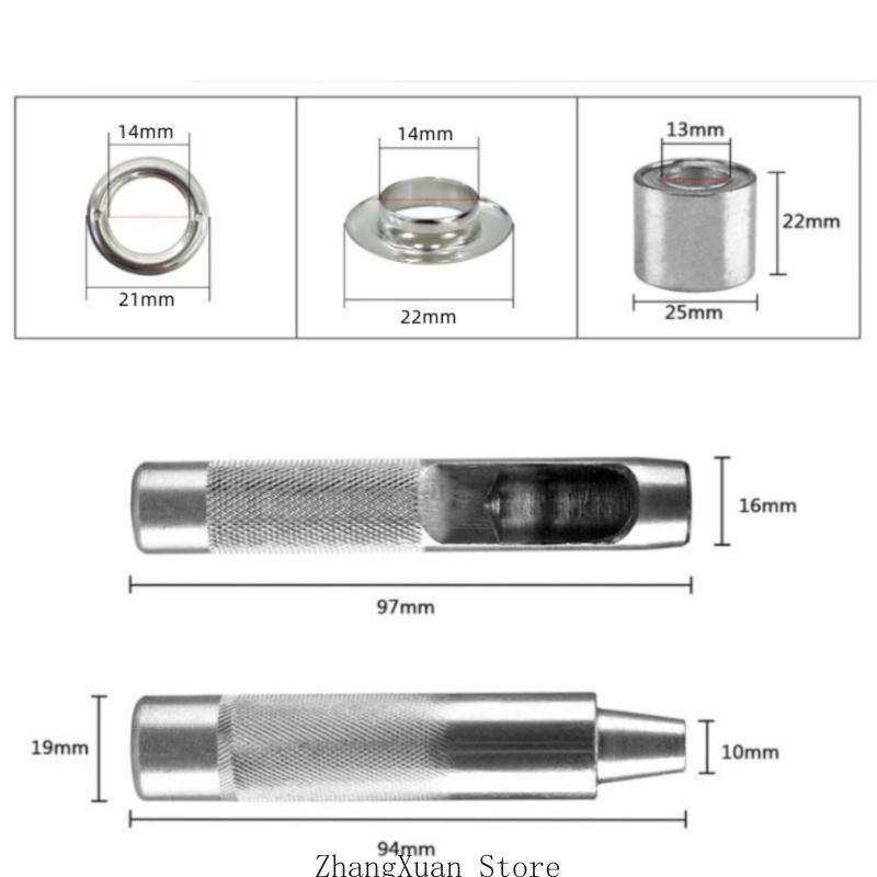Grommets Eyelets Kits Tool Metal Grommet Kits Install Tool with Storage Box 3XUF