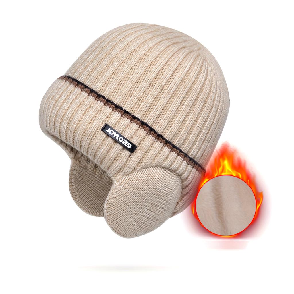 1pc Unisex Plus Velvet Thickened Knitted Winter Hat - Soft Ear Protection, Warmth Retention, Cold Weather Essential - Outdoor Accessories