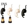 Dekorativer Schlüsselhalter 3D-gedruckter Katzen-Regal-Sitzer mit Laterne, Skurrile Figuren-Haken für Kreative Wohnaccessoires Schlüssel, Buchkante