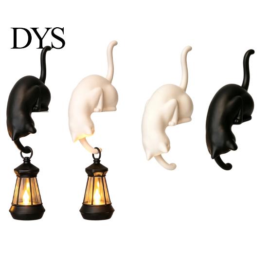 Dekorativer Schlüsselhalter 3D-gedruckter Katzen-Regal-Sitzer mit Laterne, Skurrile Figuren-Haken für Kreative Wohnaccessoires Schlüssel, Buchkante