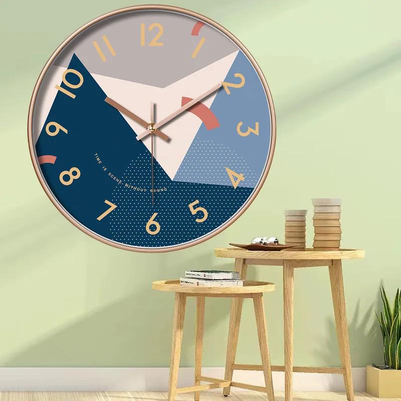 8 InchWall Clock Modern Design Chinese Style Series Art Round Mute Creative Hanging Home Living Room Bedroom Decoration