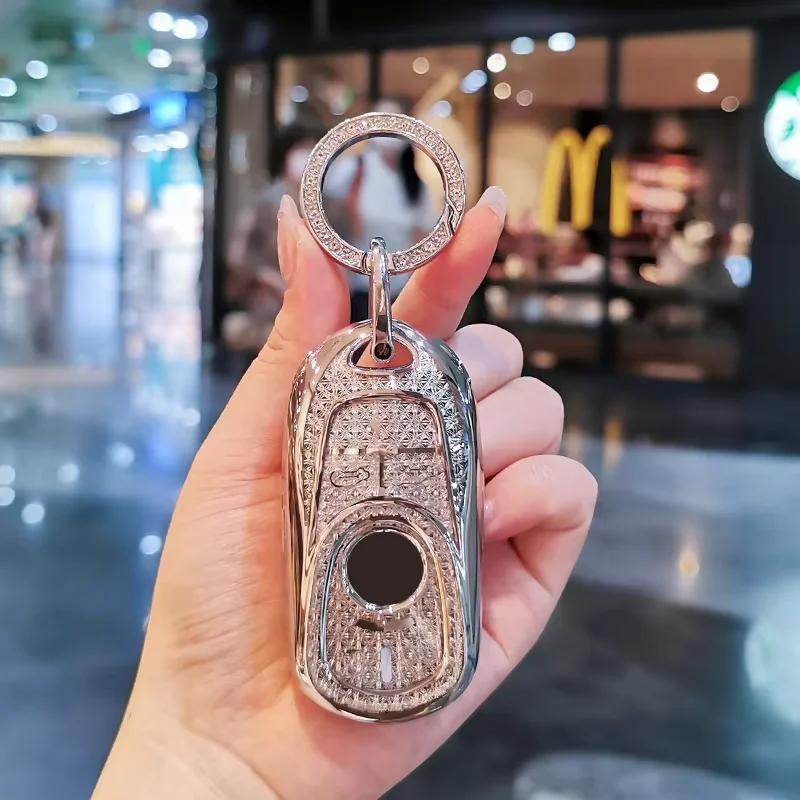 Suitable For 24 Buick Gl8 Keycase Avenir Keycover Key Shell Keychain Car Case Buckle Cute Bear Keychain Sparkling Car Key Case
