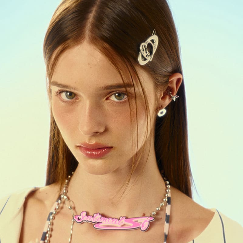 SENTIMENTS no.484 [silver] HEART EARTH STM HAIR PIN