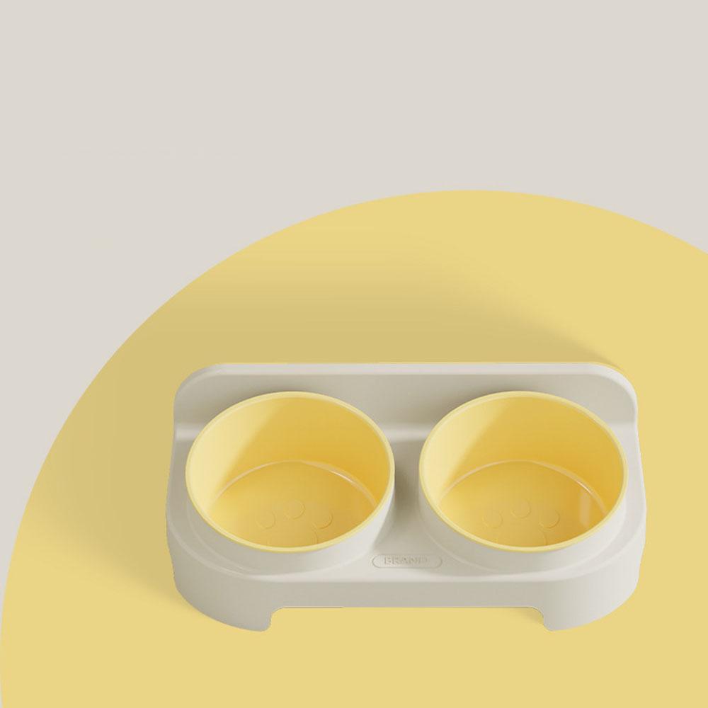 Ecological Cat Bowl, Double Bowl Set, Inclined Mouth Food and Water Bowl for Cats, Also Suitable for Dogs,