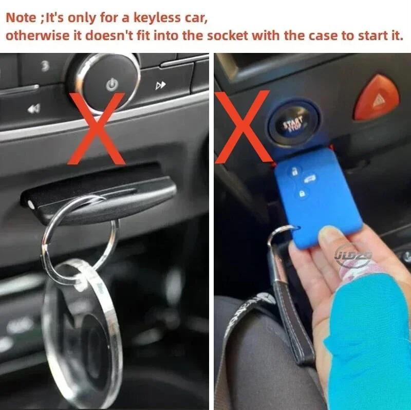 Silicone Remote Car Key Case Cover Shell Keyring For Renault Clio Logan Megane 2 3 Scenic Koleos 2 Region Keychain Holder