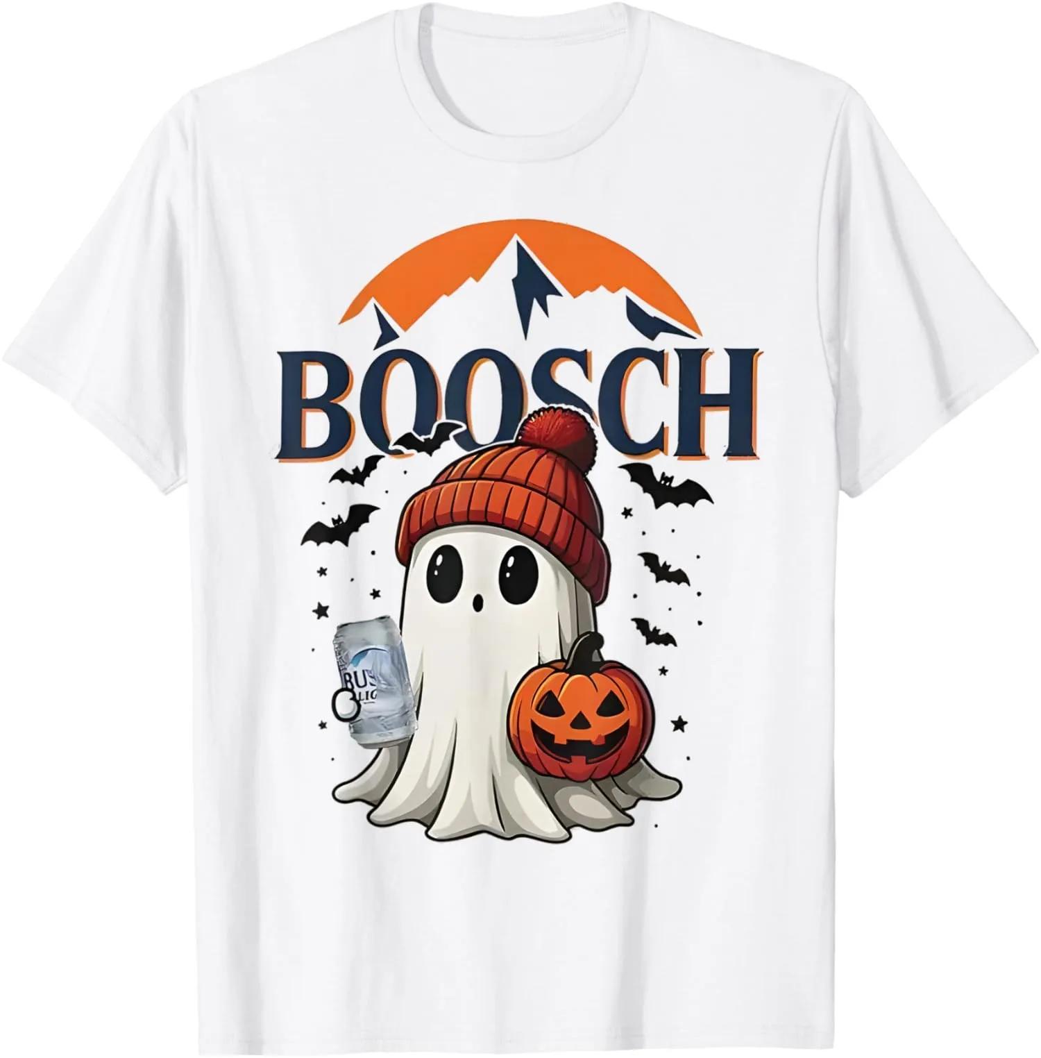 Boosch Light Ghost Halloween Pumpkin Knit Beanie Graphic TShirt Unisex Cotton Tops S