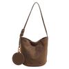 Korean niche ins suede suede surface retro bucket bag versatile shoulder messenger women tote bag