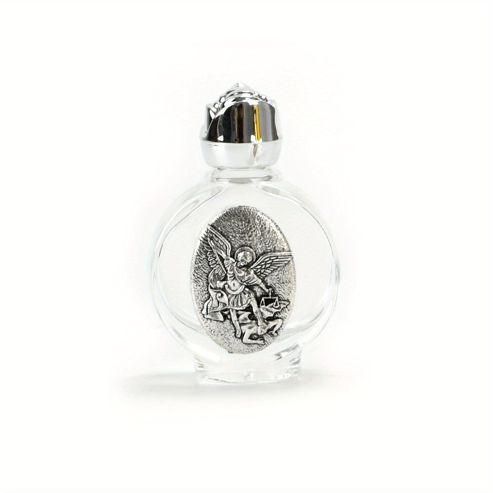 

1 шт. Бутылка для святой воды Святой Архангел Михаил Истребитель демонов Религиозная бутылка с крестом Христианская бутылка со скульптурой Девы Марии Бутылка для святой воды серебряный