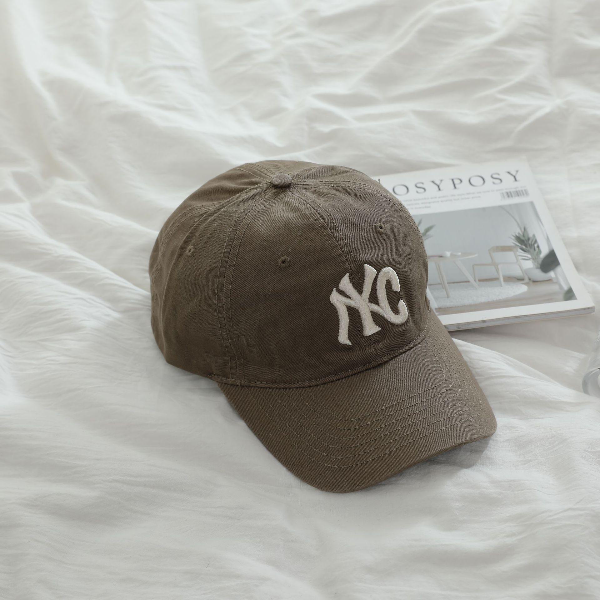 

Простая и универсальная бейсболка для отдыха на природе Новая кепка для пары Путешествия Досуг Вышивка Солнцезащитная шляпа прилив M（56-58cm）