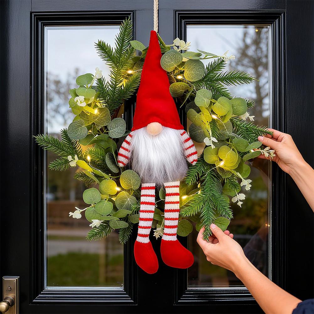 Festlicher Mittelpunkt 35*8*35cm Weihnachtsdekoration Beleuchtetes Design Lebensechte Grüne Blätter Schnelle Montage