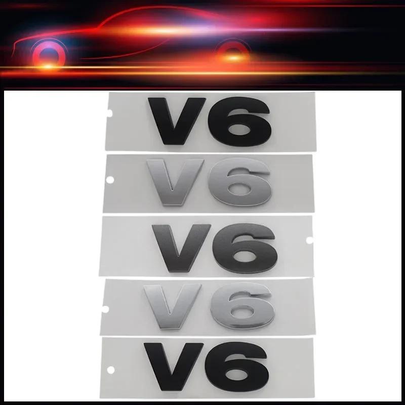 3D Premium V6 V 6 Letters Car Engine Hood Fender Trunk Tail Rear Decal Emblem Badge Sticker for Discovery Evoque Vogue