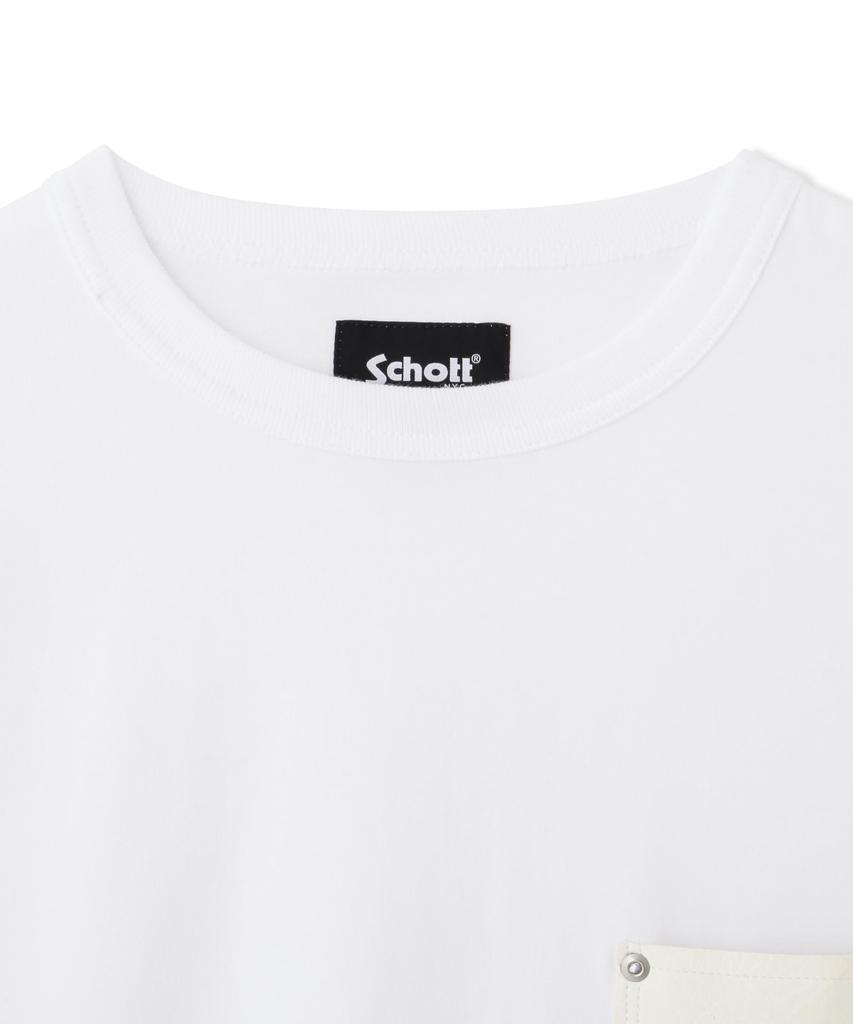 Schott DEER STUDS LS T-SHIRT BURST, Men's Deer Studs Pocket Long T-Shirt, Size 2XL, White, 782-5130002