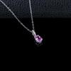 Powder Blue Sapphire & Diamond Clasp Necklace In 925 Sterling Silver - Delicate Chain for Women, Perfect Gift for Qixi or Birthdays.