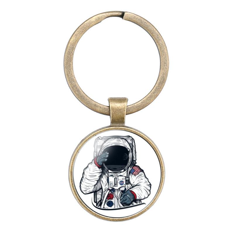 Nasa Logo Enkelzijdige Edelsteen Sleutelhanger Cartoonstijl Gemengd Materiaal Sleutelhanger