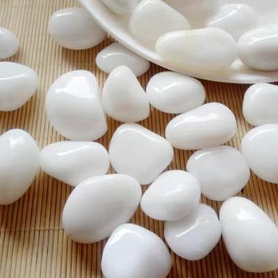 200/400g White High Polished Pebble 2-3cm Size Landscape Materials Natural Decoration Rocks  Garden Bonsai Fish Tank Pebbles ZYF