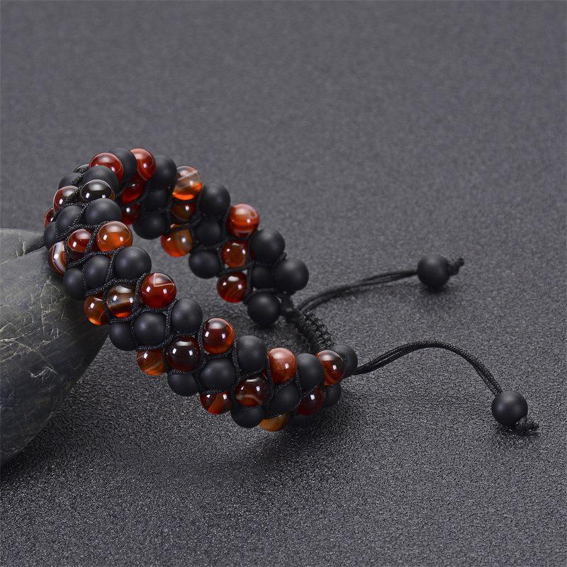 JYL TS Bracelet Crown  Map Stone Beaded Unique Enhances Wisdom & Fortune 6MM agate