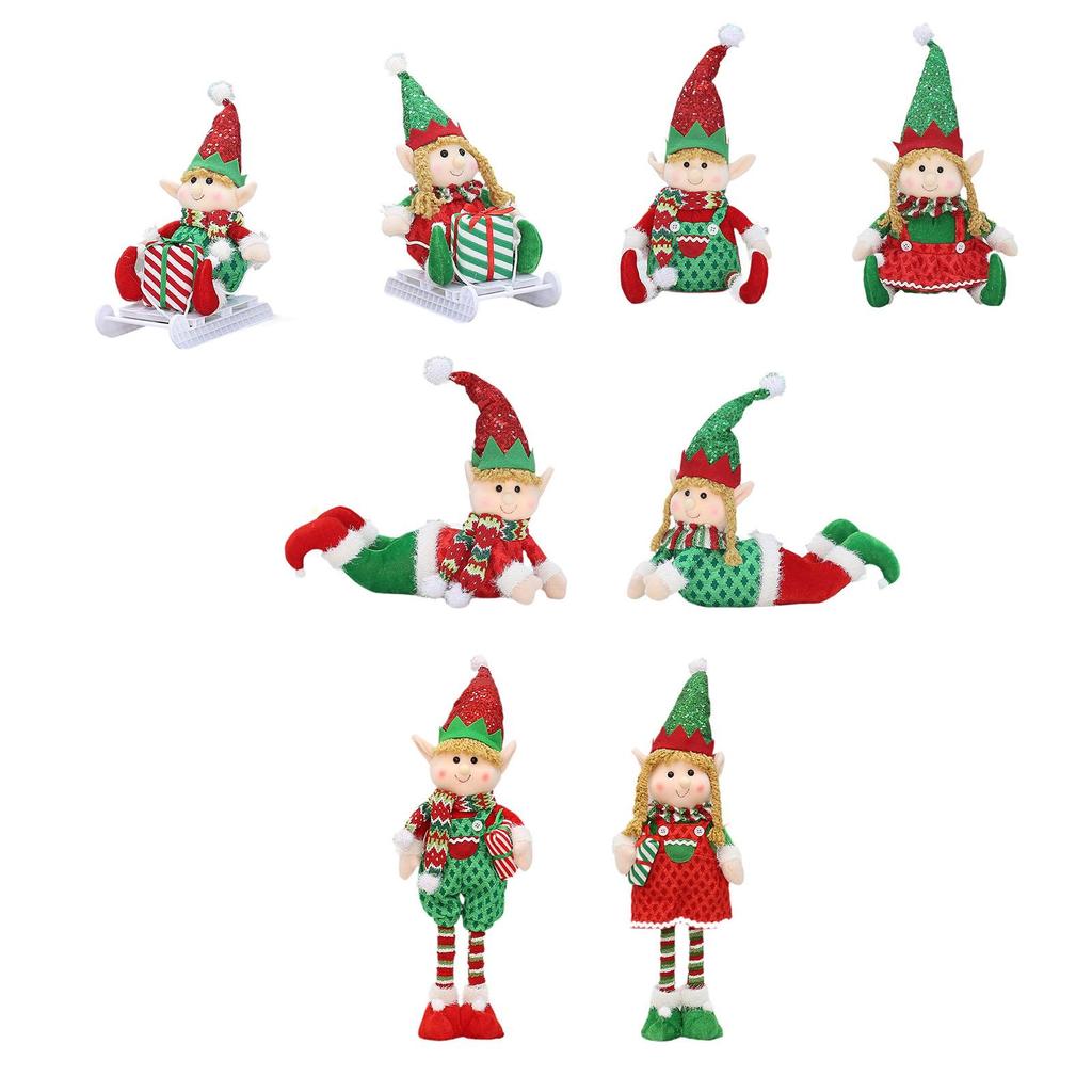 Christmas Elf Doll Display Christmas Desk Ornament for Table Holidays Office