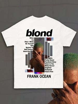 Blondes Frank Ocean Grafik T-Shirt Unisex Damen Hip Hop Mode Popmusik T-Shirts Unisex Lässiges Baumwoll-T-Shirt Oberteile
