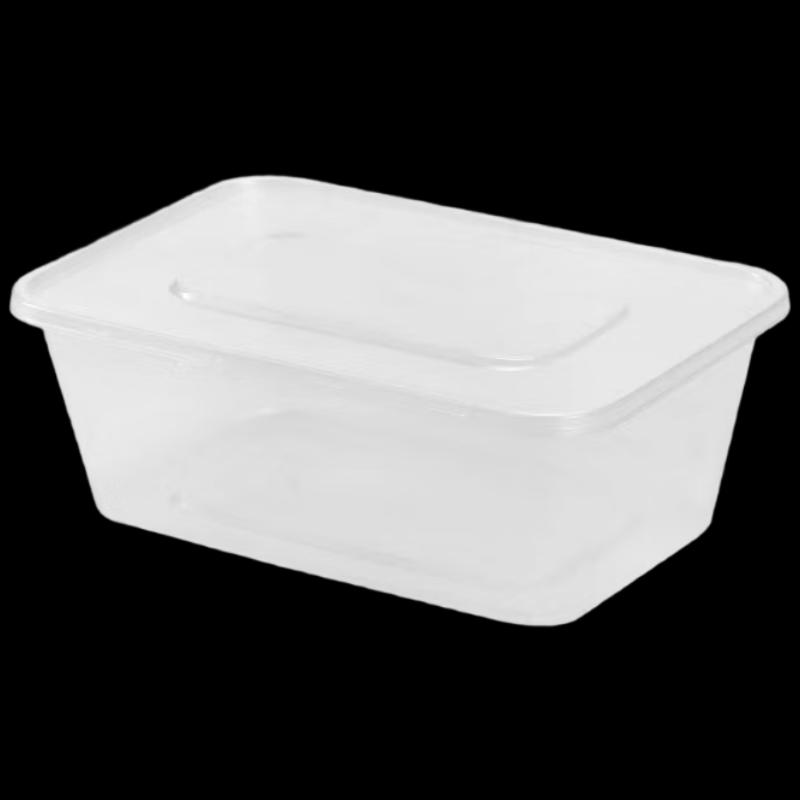 ZISIZ Disposable Rectangular Plastic Food Containers with Lids