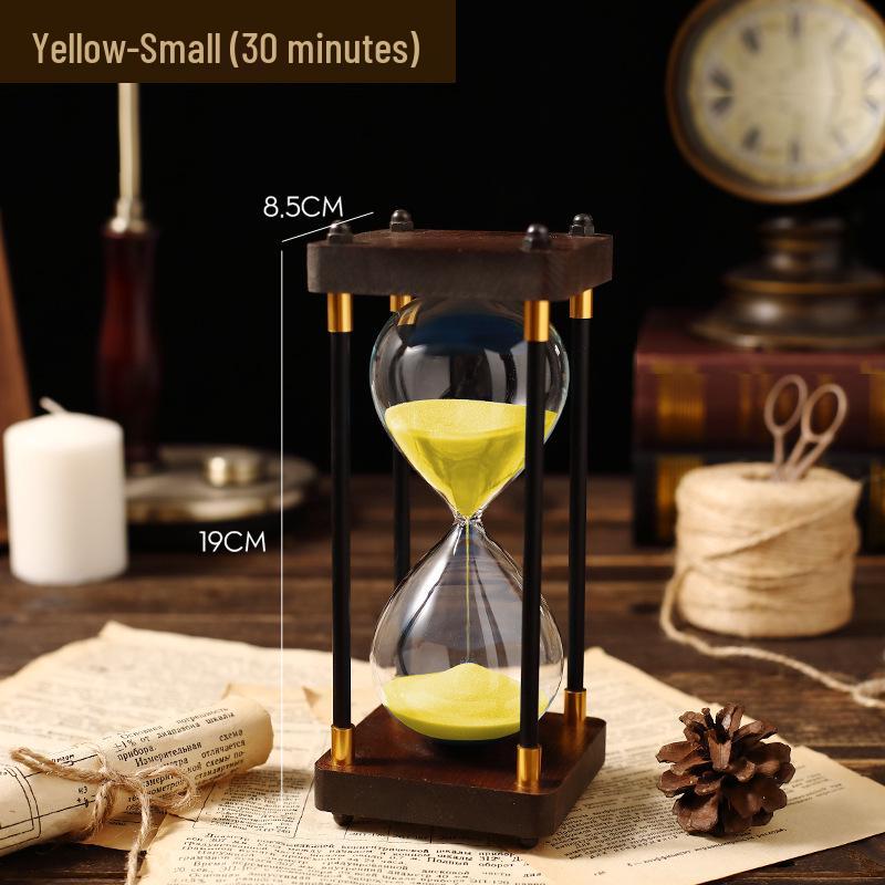 Engravable Creative Wooden Hourglass Timer (30/60 Min) - Decorative Ornament and Perfect Gift for Home or Office.
