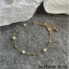 Handmade Floral Pearl Bracelet Women With Freshwater 18K Gold Plated Alloy Sweet Elegant Jewelry Accessory
