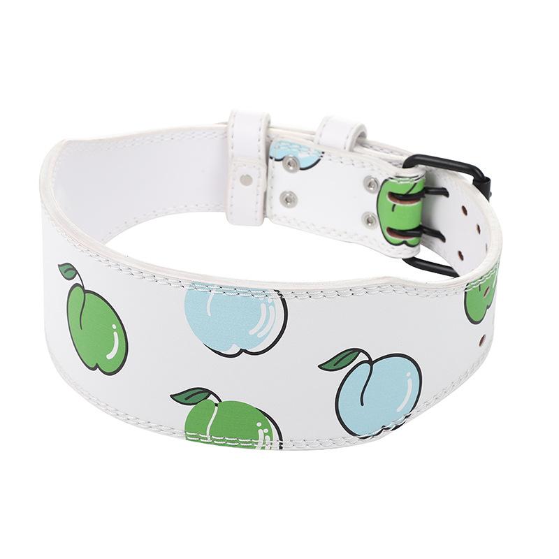 

Поясной ремень из мультфильма свирепого человека с белым поясом и спортивным защитным оборудованием. Поясной ремень из воловьей кожи для подъема силы с динамическим поясом XL 90cm-110cm