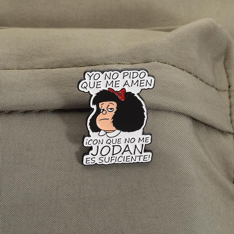 Comic Book Characters Enamel Pins Fun Cute Little Girl Brooches Lapel Badges Cartoon Spanish Jewelry Gift for Kids Friends