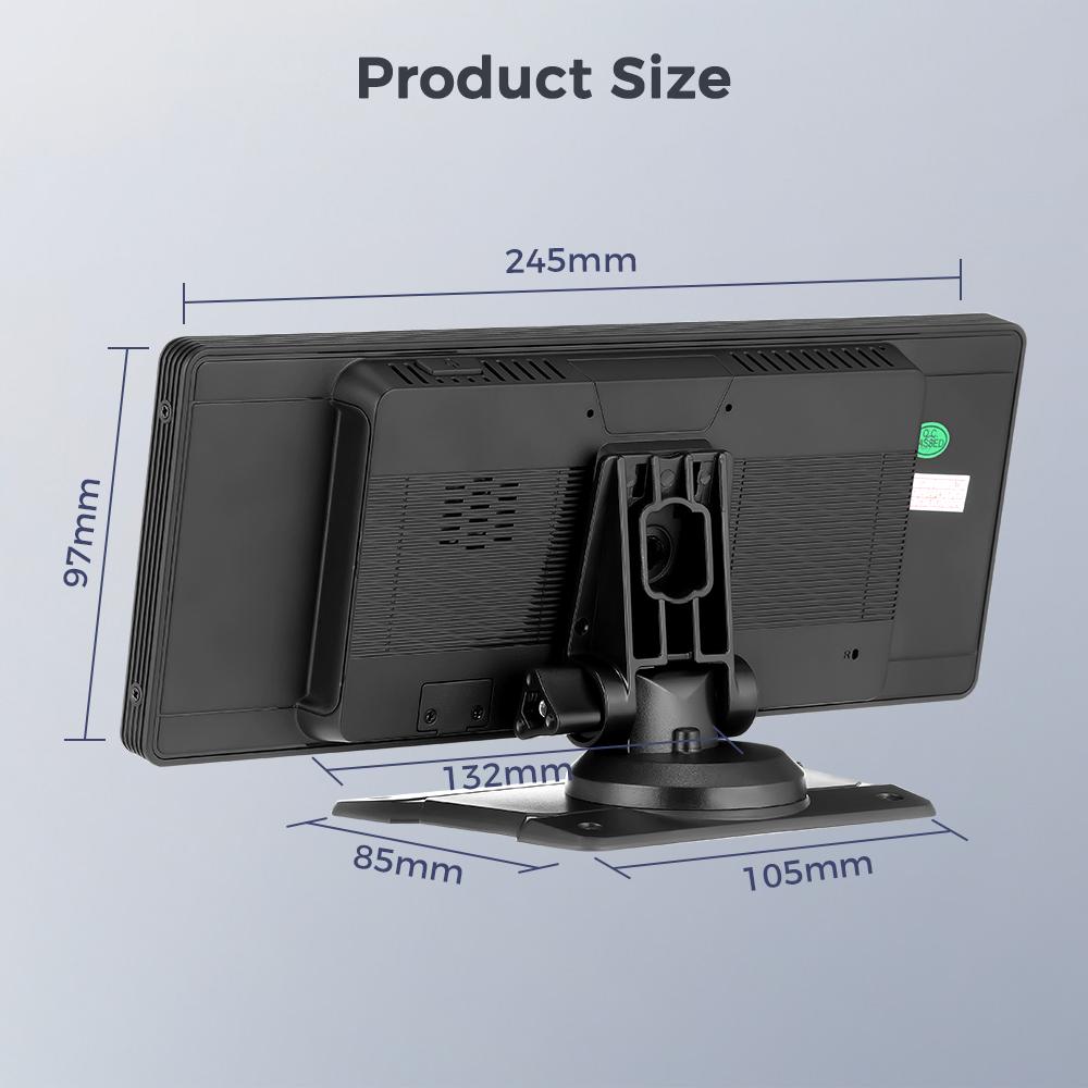 Displej přehrávače do auta Monitor CarPlay Android Auto Multimediální MP5 přehrávač 10,26palcový Přenosný IPS displej WiFi Bluetooth FM se 720P palubní kamerou