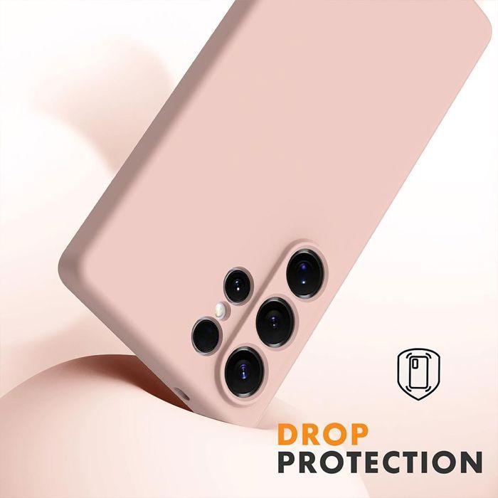 Coque pour Samsung Galaxy S25 Ultra - BOOLING - Silicone Liquide Protection Slim Anti-Rayures Rose