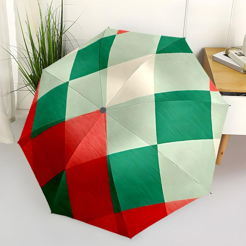 

1pc Diamond Pattern Automatic Open/Close Folding Umbrella - Compact 8-Rib Design, Daily Use, Perfect Gift for Friends & Family yy251124185