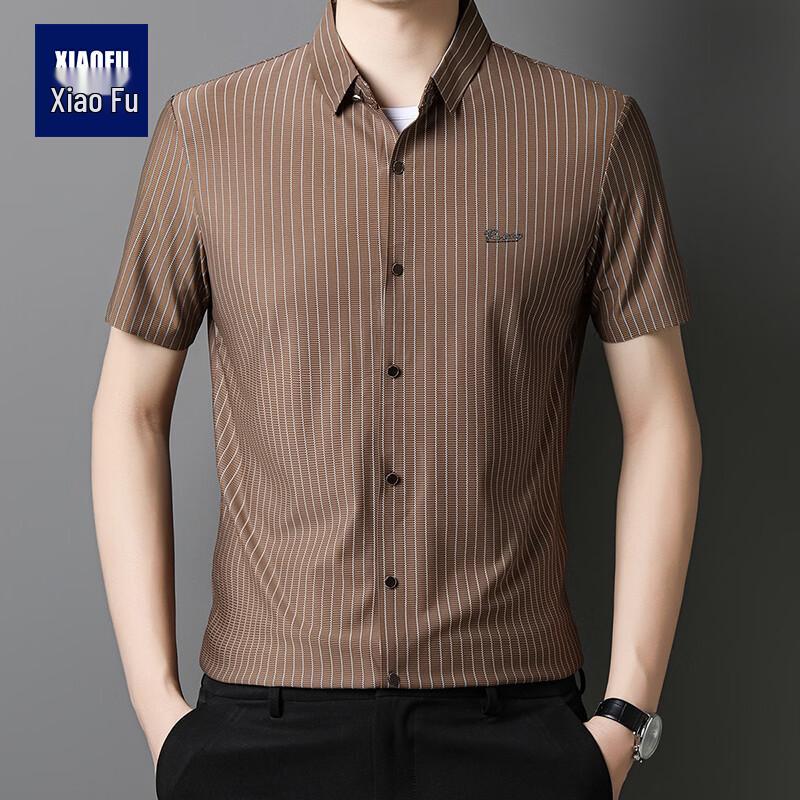 Мужская полосатая рубашка с коротким рукавом Xiaofu в стиле business casual XL